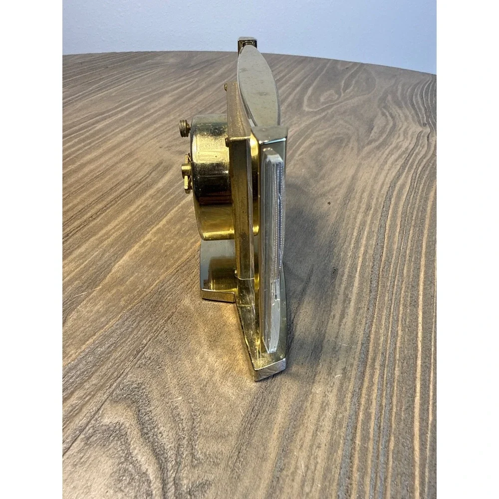 Vintage Westclox Alarm Clock Gold Mid Century Modern Acrylic Atomic Etched Works